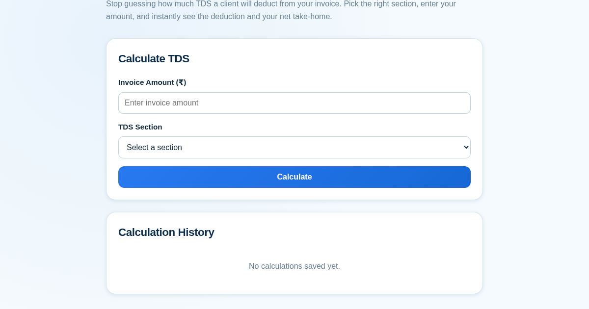 TDS Deduction Calculator